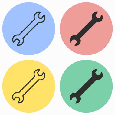 İngiliz anahtarı Icon set.