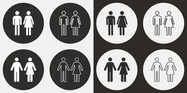 Man and Woman restroom icon set. — Stock Vector