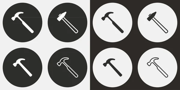 Hammer icon set. — Stock Vector