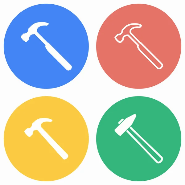 Hammer icon set. — Stock Vector