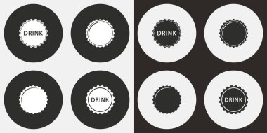 şişe kapağı Icon set.