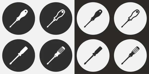 Conjunto de ícones de chave de fenda . —  Vetores de Stock