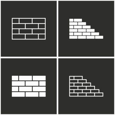 Tuğla duvar Icon set.