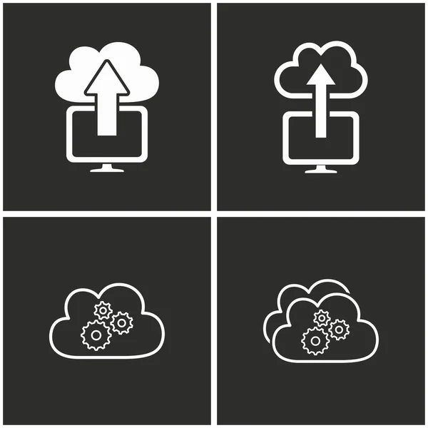 Conjunto de ícone de computação em nuvem. — Vetor de Stock