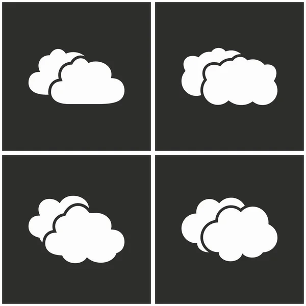 Nubes cielo icono conjunto . — Archivo Imágenes Vectoriales