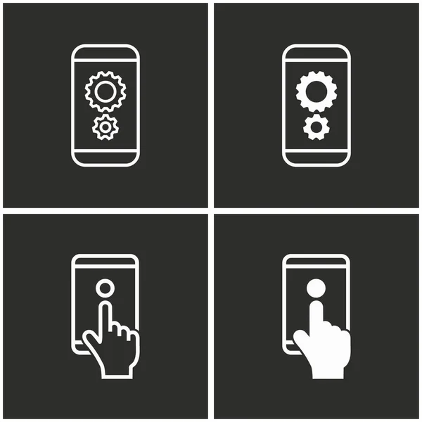 Set di icone di interazione digitale . — Vettoriale Stock