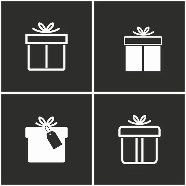 Gift box ikoner set. — Stock vektor
