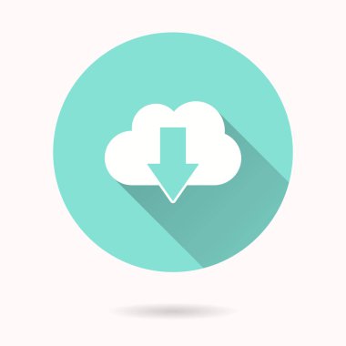 Bulut indir - vektör simgesi.