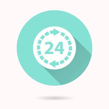 24 saat hizmet - vektör simgesi.