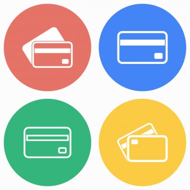 Kredi kartı Icon set.