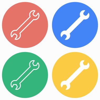 İngiliz anahtarı Icon set.