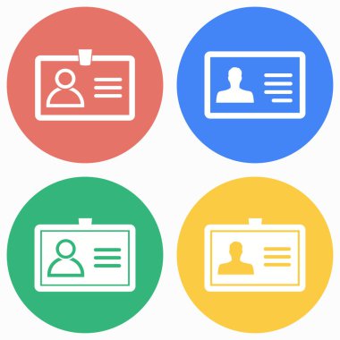 Kimlik kartı Icon set.