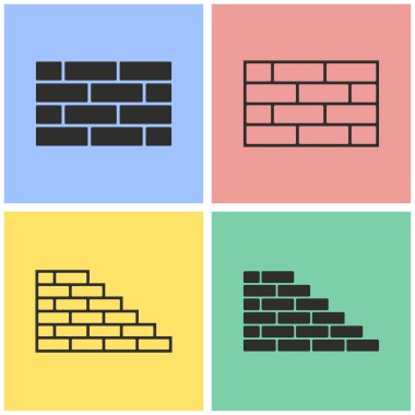 Tuğla duvar Icon set.