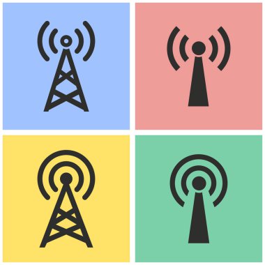İletişim kulesi Icon set.