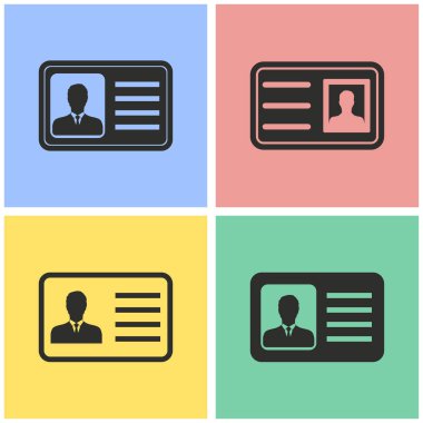 Kimlik kartı Icon set.