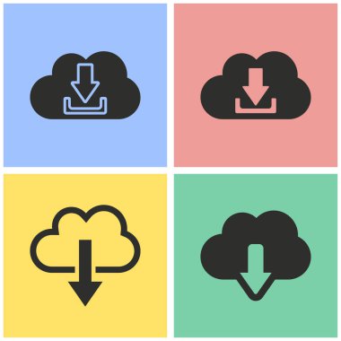 bulut hesaplama simgesi seti.