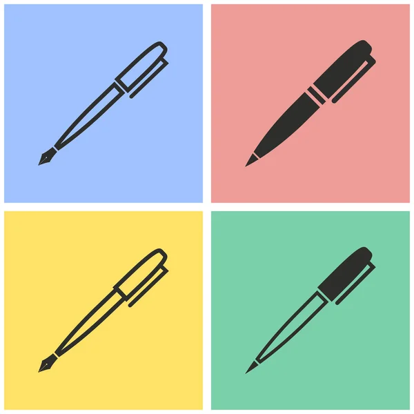 Pen icon set. — Stock Vector