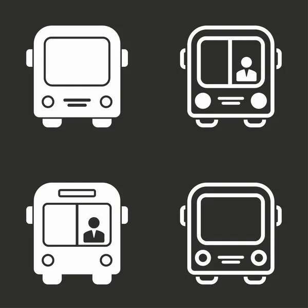 Conjunto de ícones de ônibus . — Vetor de Stock