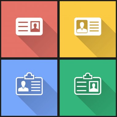 Kimlik kartı Icon set.