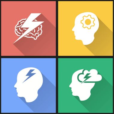 Beyin fırtınası Icon set.