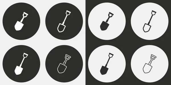 Shovel icon set. — Stock Vector