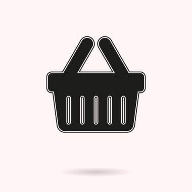 Alışveriş sepeti vektör simgesi.