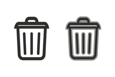 Çöp kutusu vektör simgesi.