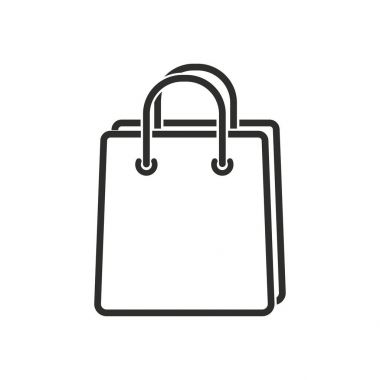 alışveriş poşeti vektör simgesi.