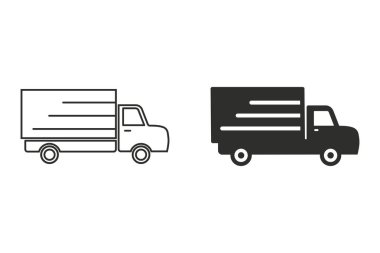 Kamyon Vektörü Simgesi.