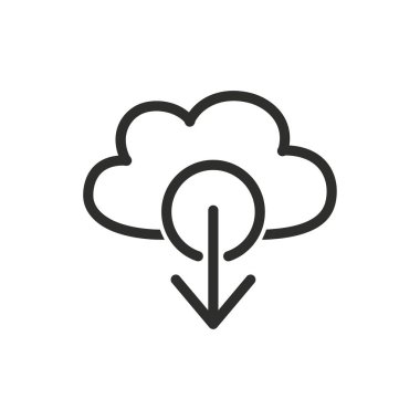 bulut indirme vektörü simgesi.