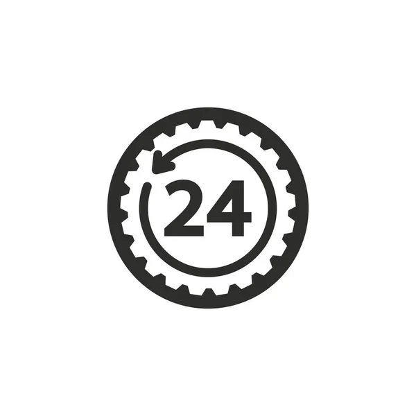 Pictogram voor 24-uurs service vector. — Stockvector