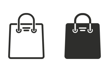 alışveriş poşeti vektör simgesi.