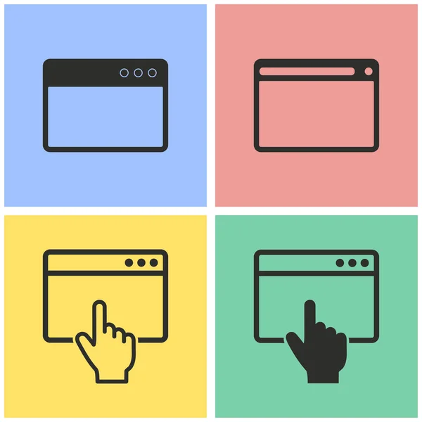 Browser-Icon gesetzt. — Stockvektor