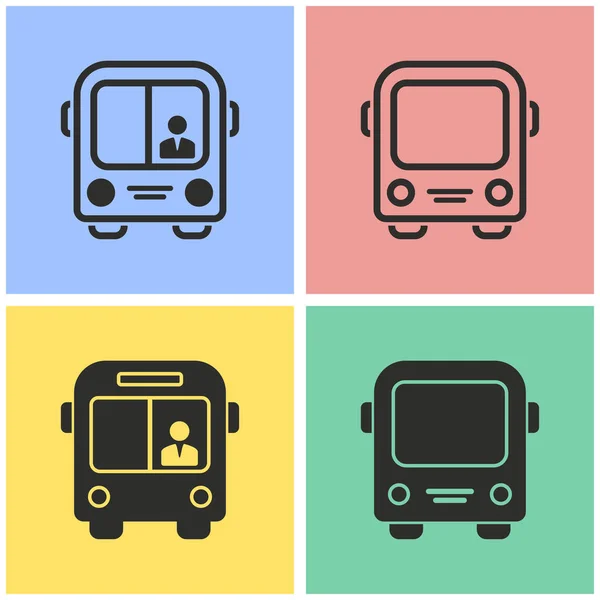 Set di icone bus . — Vettoriale Stock
