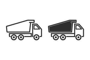 Kamyon Vektörü Simgesi.