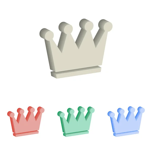 Crown 3d isometric vector icons. — Stock Vector