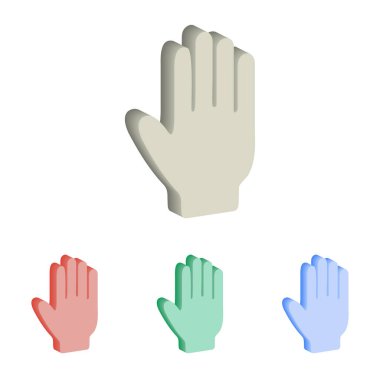 3D izometrik vektör simgeler el.