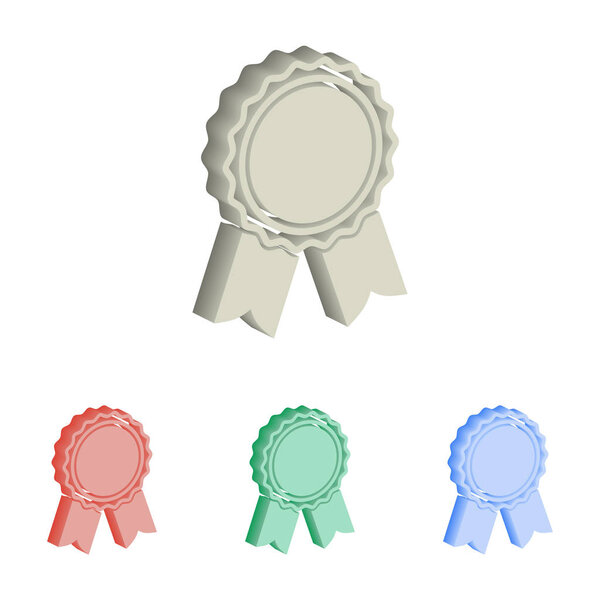 Award 3d isometric vector icons.