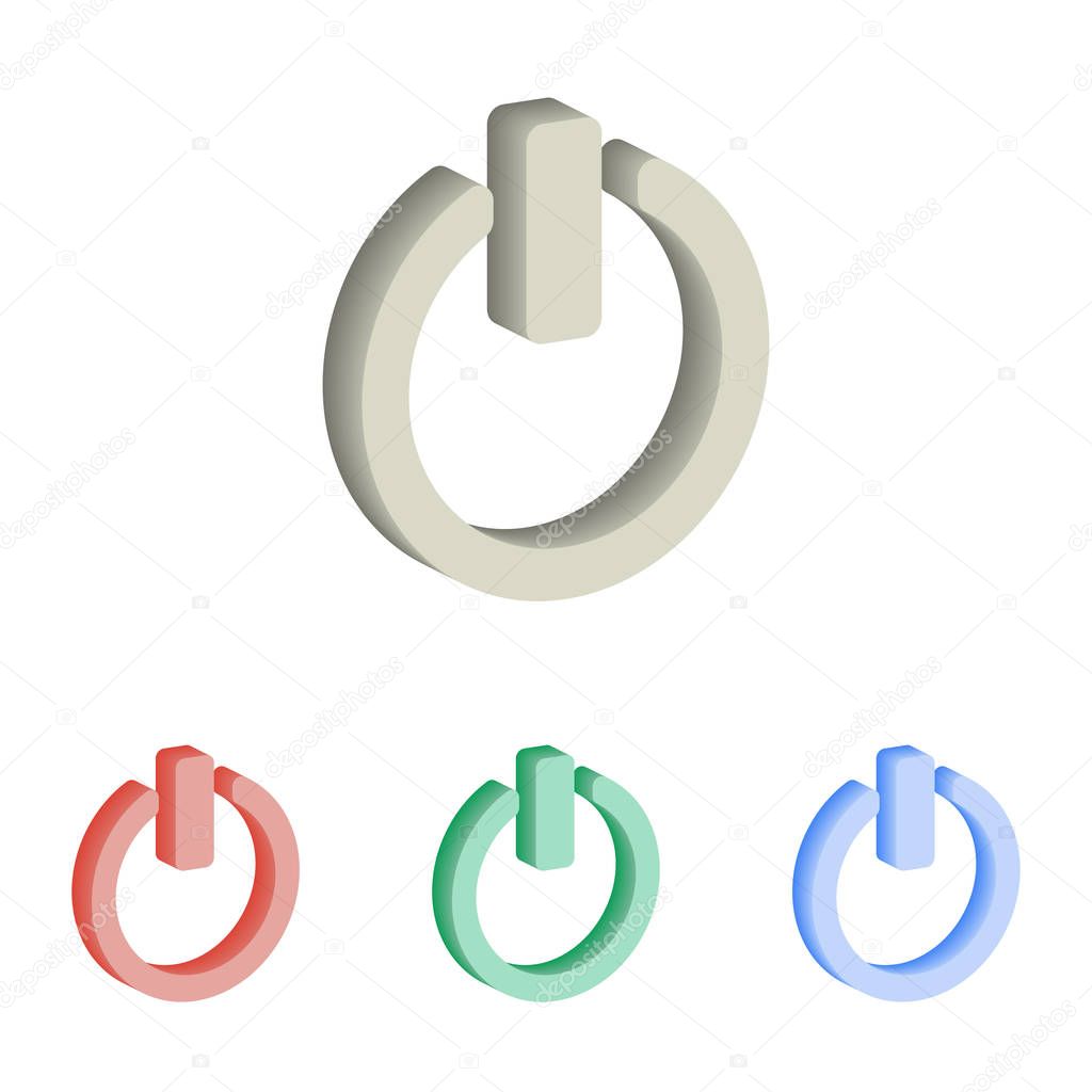 Power - 3d isometric vector icons. Illustrations isolated for graphic and web design.