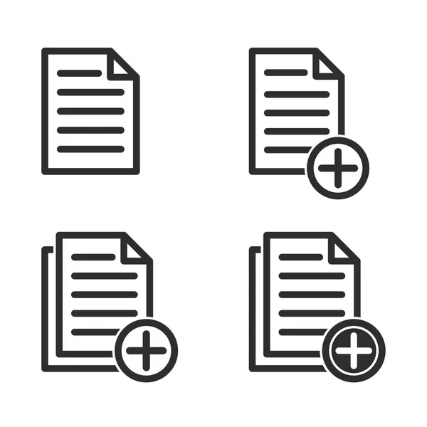 Añadir conjunto de iconos de archivo . — Vector de stock