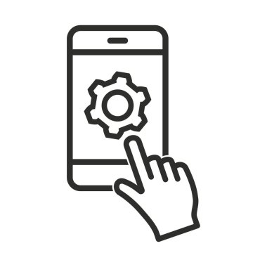 Dijital etkileşim vektör simgesi.