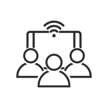 Dijital etkileşim vektör simgesi.