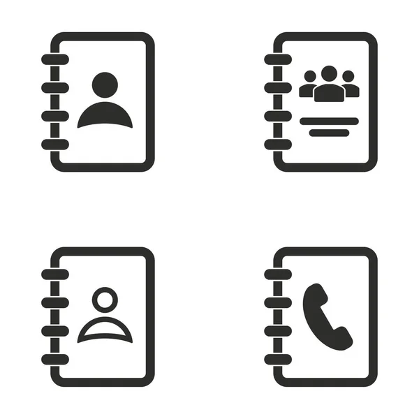 Libreta de direcciones Icon Set . — Vector de stock