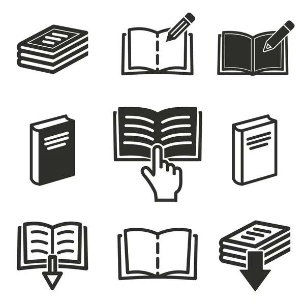 Libro icono conjunto. — Vector de stock