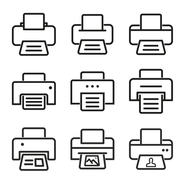 Printer pictogrammenset. — Stockvector