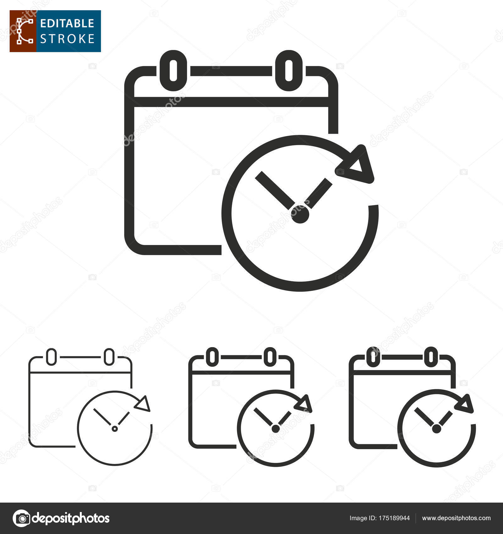 planning calendar outline vector icon editable stroke stock calender outline