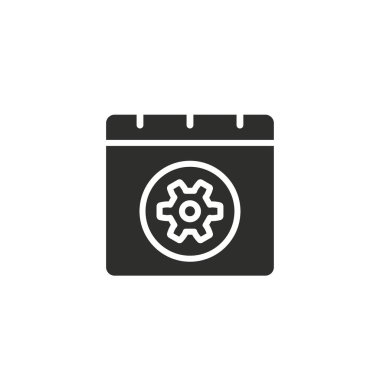 Ayarları takvim vektör simgesi.