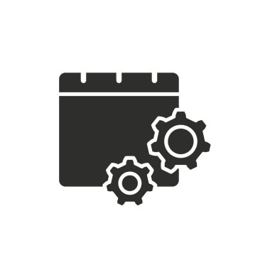 Ayarları takvim vektör simgesi.