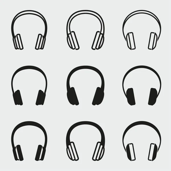 Kopfhörer-Icons eingestellt. — Stockvektor