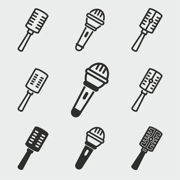 Microfoon icons set. — Stockvector
